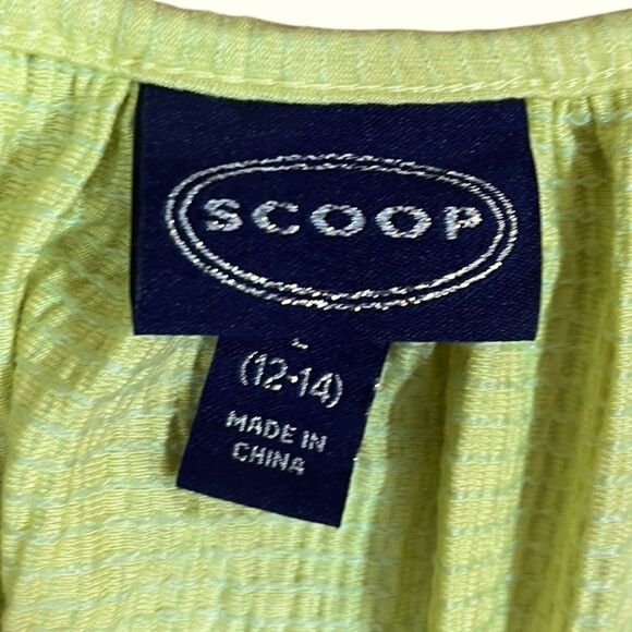 Scoop Lime Green/Yellow Sleeveless Ruffle Dress, Size L, NWT - Picture 9 of 9